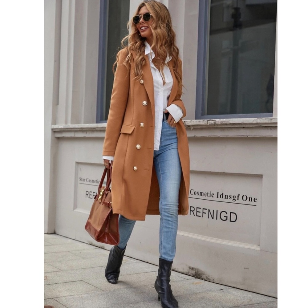 Double Breasted Camel Jacket - Picture 2 of 6